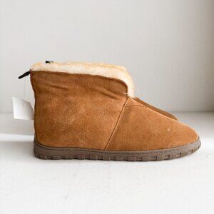 Cloud Nine Sheep Skin Suede Brown High Top Bootie Slippers 11